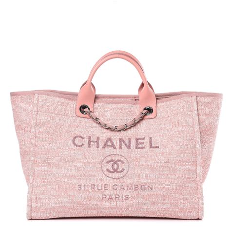 chanel deauville pink tote|Chanel deauville tote price.